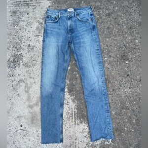 Agolde High Rise Denim Jeans in Light Blue
